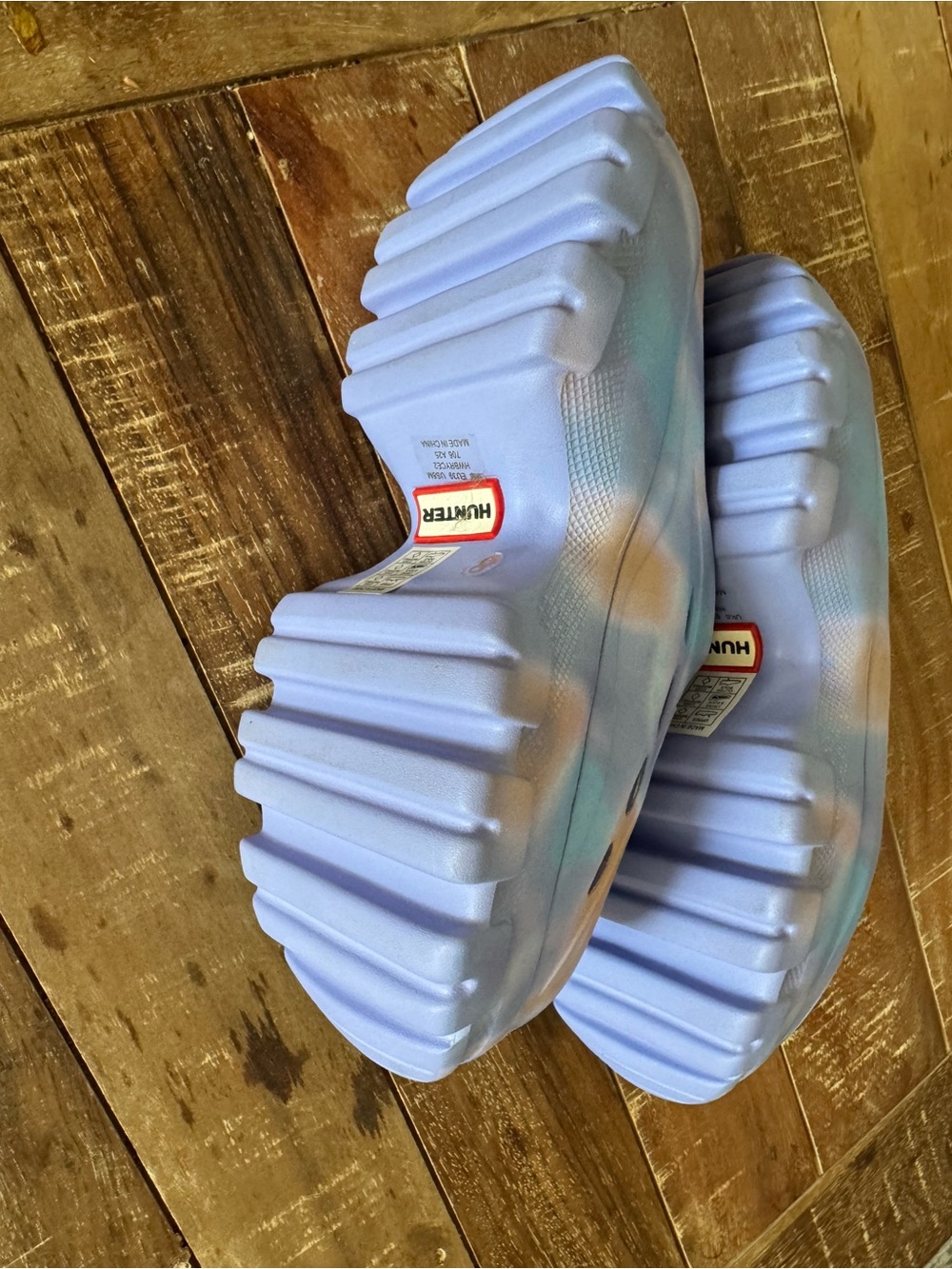 Hunter Tie Dye Platform Clogs Size 8 Pastel Slip On Rubber Chunky - Picture 6 of 10